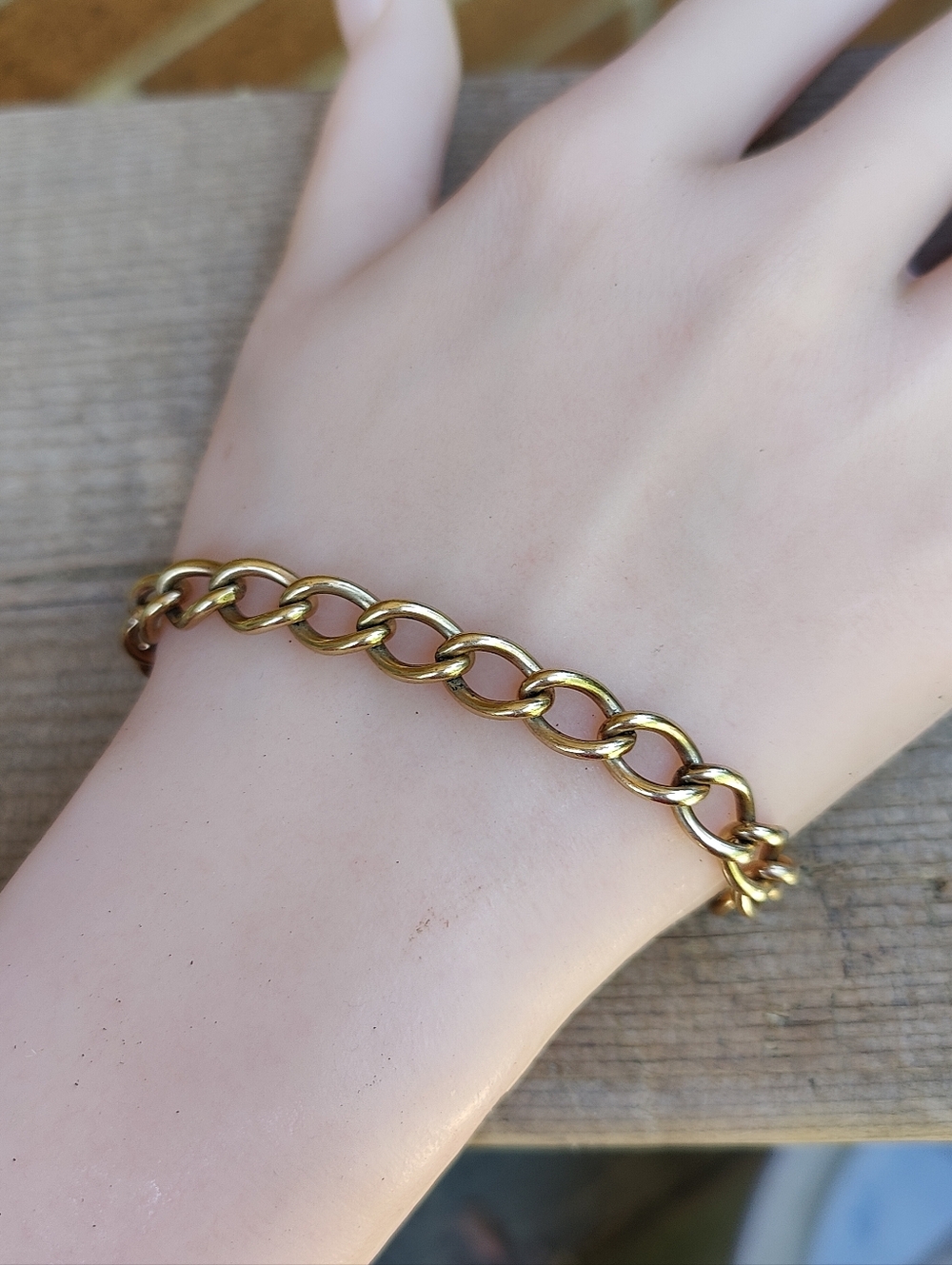 Antique Edwardian 12k GF chain Link Bracelet - Picture 5 of 8